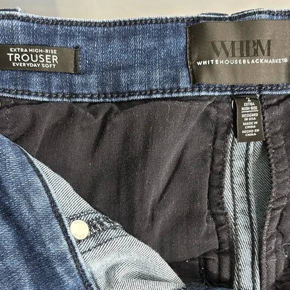 White House Black Market High Rise Wide Leg Cargo Jeans Size 2 - Picture 13 of 14